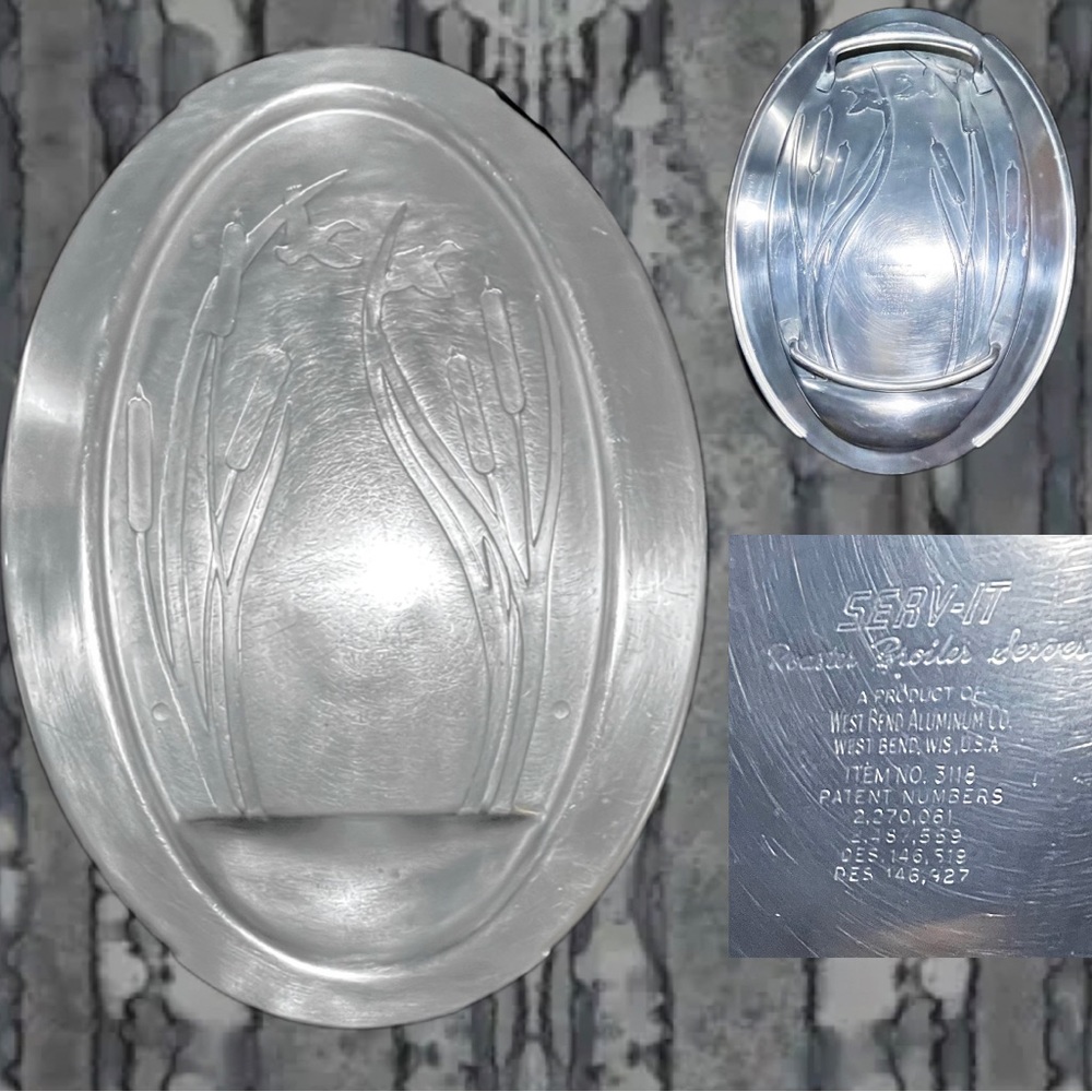- Vintage Aluminum Serv-It Roaster Broiler Server